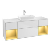 V&B Waschtischunterschrank Wandbeleuchtung Finion 160cm, Pl w m, Reg gol m Lac, wh. m Lac