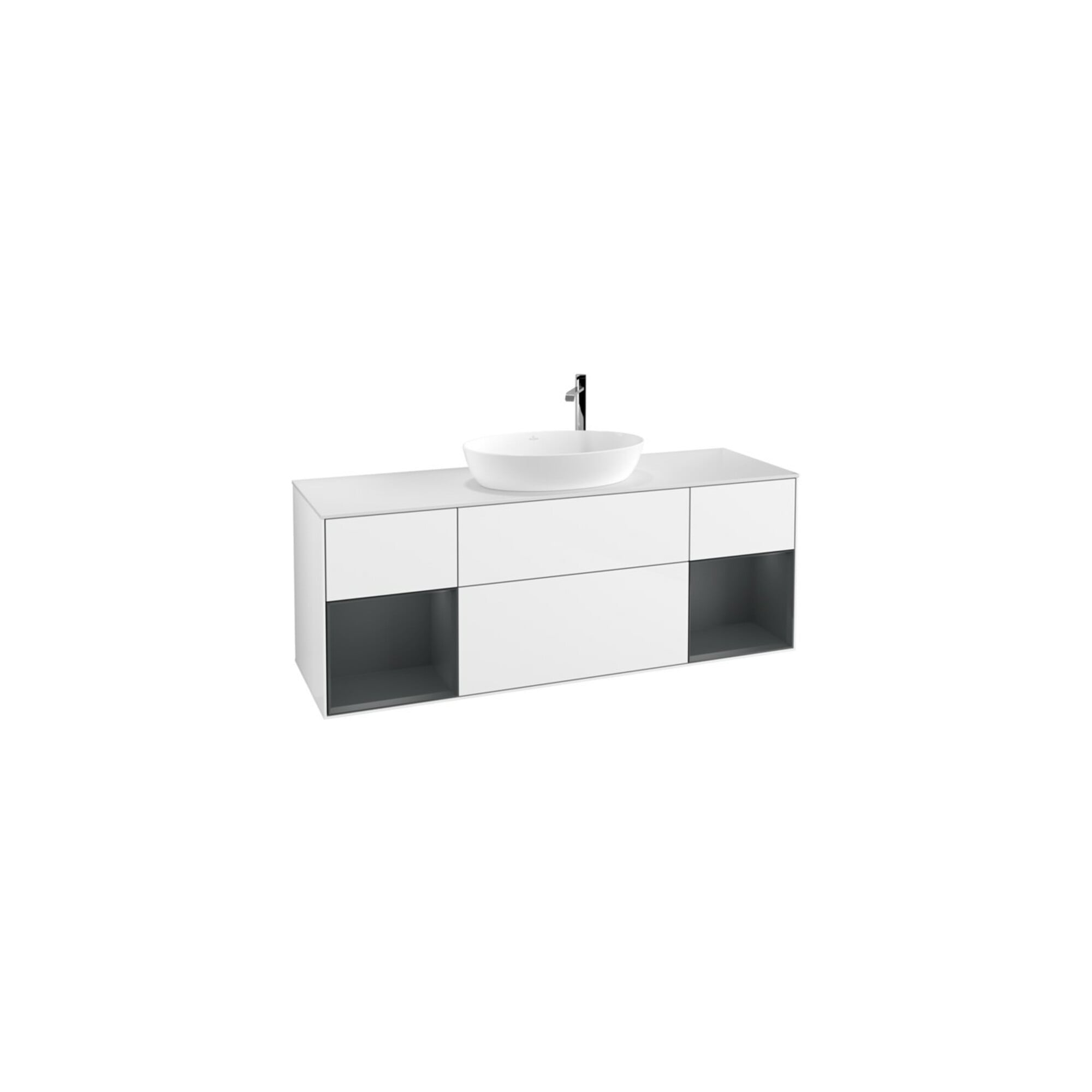 V&B Waschtischunterschrank Wandbeleuchtung Finion 160cm, Pl w m, Reg md m Lac, glo wh. Lac ; Villeroy & Boch