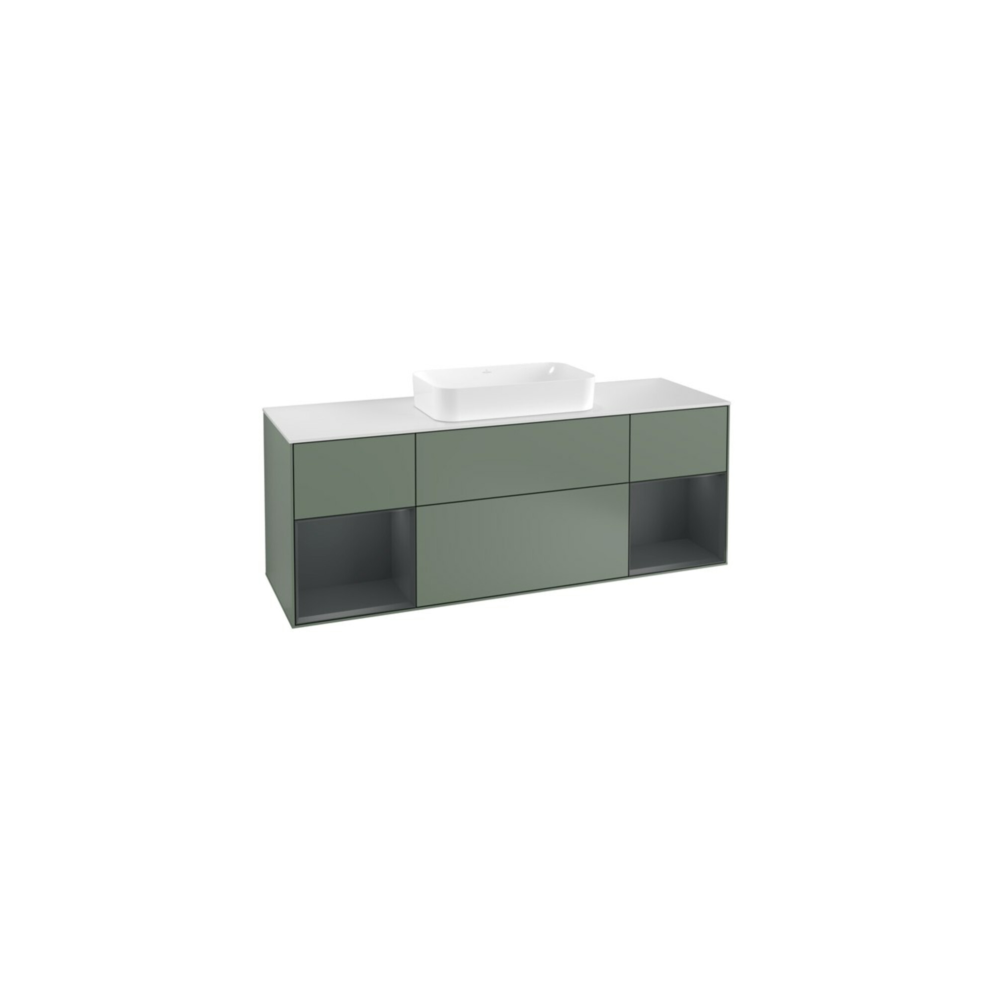 V&B Waschtischunterschrank Wandbeleuchtung Finion 160cm, Pl w m, Reg md m Lac, Oli. m Lac ; Villeroy & Boch