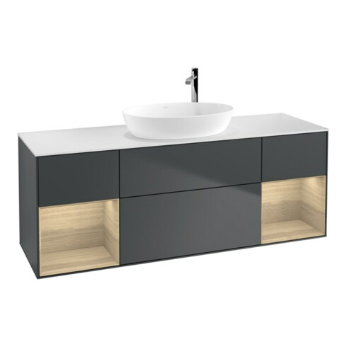 V&B Waschtischunterschrank Wandbeleuchtung Finion 160cm, Pl w m, Reg Oa ven, md bl. m Lac