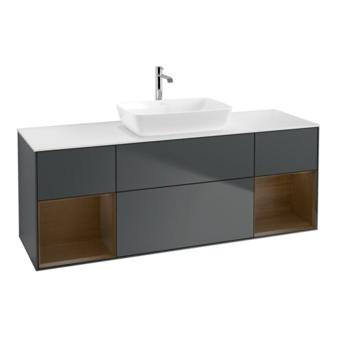 V&B Waschtischunterschrank Wandbeleuchtung Finion 160cm, Pl w m, Reg wal ven, md bl. m Lac