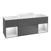 V&B Waschtischunterschrank Wandbeleuchtung Finion 160cm, Pl w m, Reg wh. m Lac, Anthrac. m
