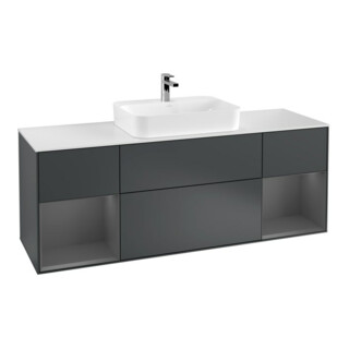 V&B Waschtischunterschrank Wandbeleuchtung Finion 160cm, Pl w m, Rg A m Lac, md bl. m Lac