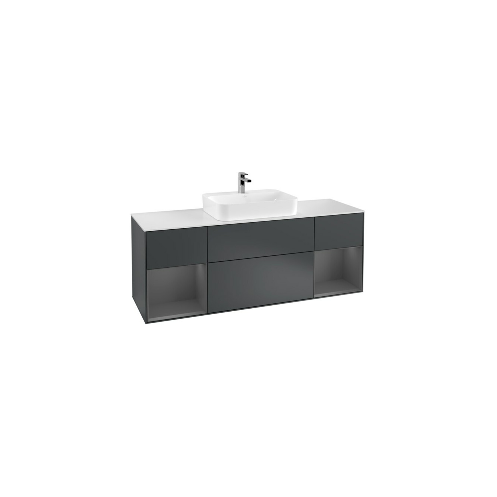 V&B Waschtischunterschrank Wandbeleuchtung Finion 160cm, Pl w m, Rg A m Lac, md bl. m Lac ; Villeroy & Boch