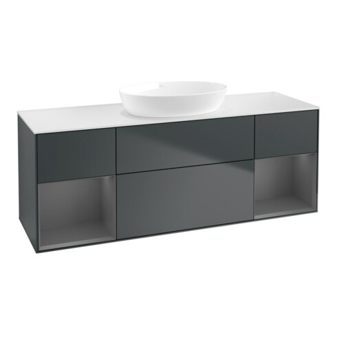 V&B Waschtischunterschrank Wandbeleuchtung Finion 160cm, Pl w m, Rg A m Lac, md bl. m Lac