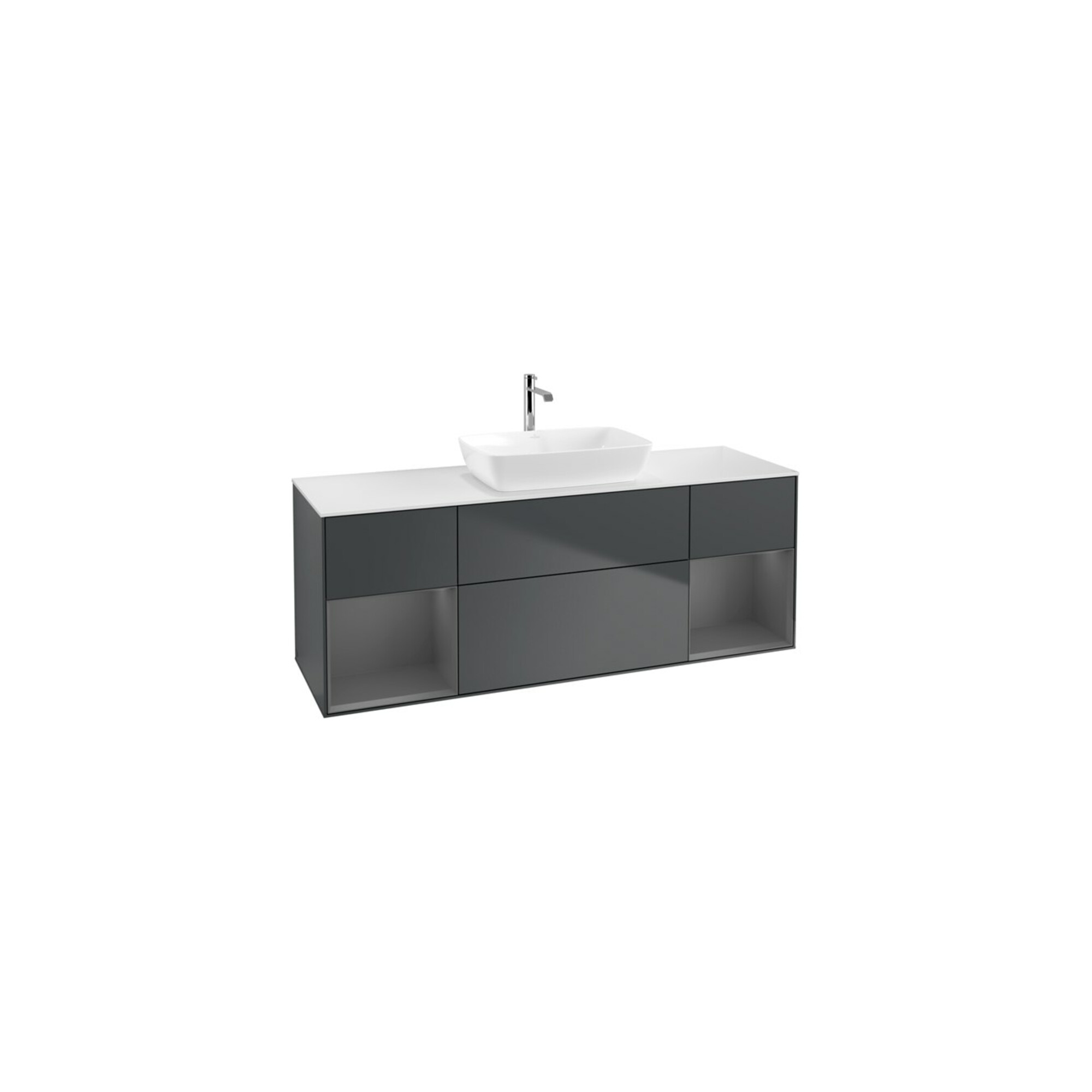 V&B Waschtischunterschrank Wandbeleuchtung Finion 160cm, Pl w m, Rg A m Lac, md bl. m Lac ; Villeroy & Boch
