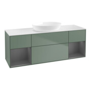 V&B Waschtischunterschrank Wandbeleuchtung Finion 160cm, Pl w m, Rg A m Lac, Oli. m Lac