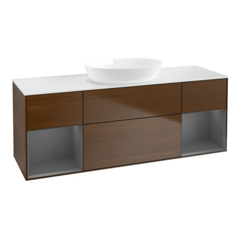 V&B Waschtischunterschrank Wandbeleuchtung Finion 160cm, Pl w m, Rg A m Lac, wal ven