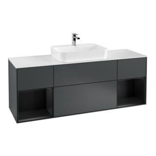V&B Waschtischunterschrank Wandbeleuchtung Finion 160cm, Pl w m, Rg b m Lac, md bl. m Lac