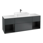 V&B Waschtischunterschrank Wandbeleuchtung Finion 160cm, Pl w m, Rg b m Lac, md bl. m Lac