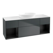 V&B Waschtischunterschrank Wandbeleuchtung Finion 160cm, Pl w m, Rg b m Lac, md bl. m Lac