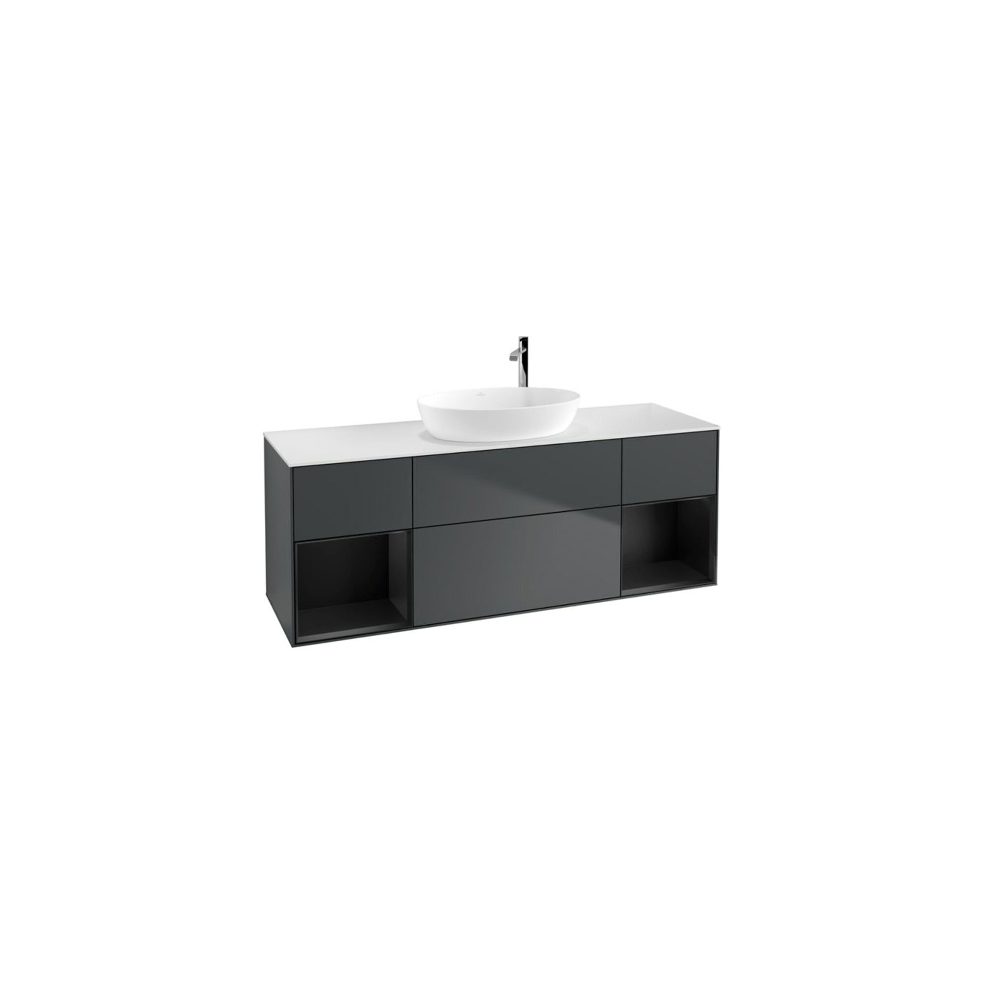 V&B Waschtischunterschrank Wandbeleuchtung Finion 160cm, Pl w m, Rg b m Lac, md bl. m Lac ; Villeroy & Boch