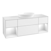 V&B Waschtischunterschrank Wandbeleuchtung Finion 160cm, Pl w m, Rg g wh. Lac, glo wh. Lac