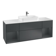 V&B Waschtischunterschrank Wandbeleuchtung Finion 160cm, Pl w m, Rg md m Lac, md bl. m Lac
