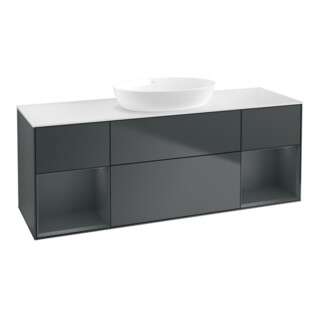 V&B Waschtischunterschrank Wandbeleuchtung Finion 160cm, Pl w m, Rg md m Lac, md bl. m Lac
