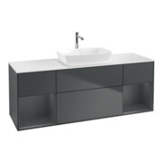 V&B Waschtischunterschrank Wandbeleuchtung Finion 160cm, Pl w m, Rg md m Lac, md bl. m Lac