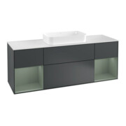 V&B Waschtischunterschrank Wandbeleuchtung Finion 160cm, Pl w m, Rg Ol m Lac, md bl. m Lac
