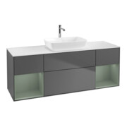 V&B Waschtischunterschrank Wandbeleuchtung Finion 160cm, Pl w m, Rg Oli. m Lac, Anthrac. m
