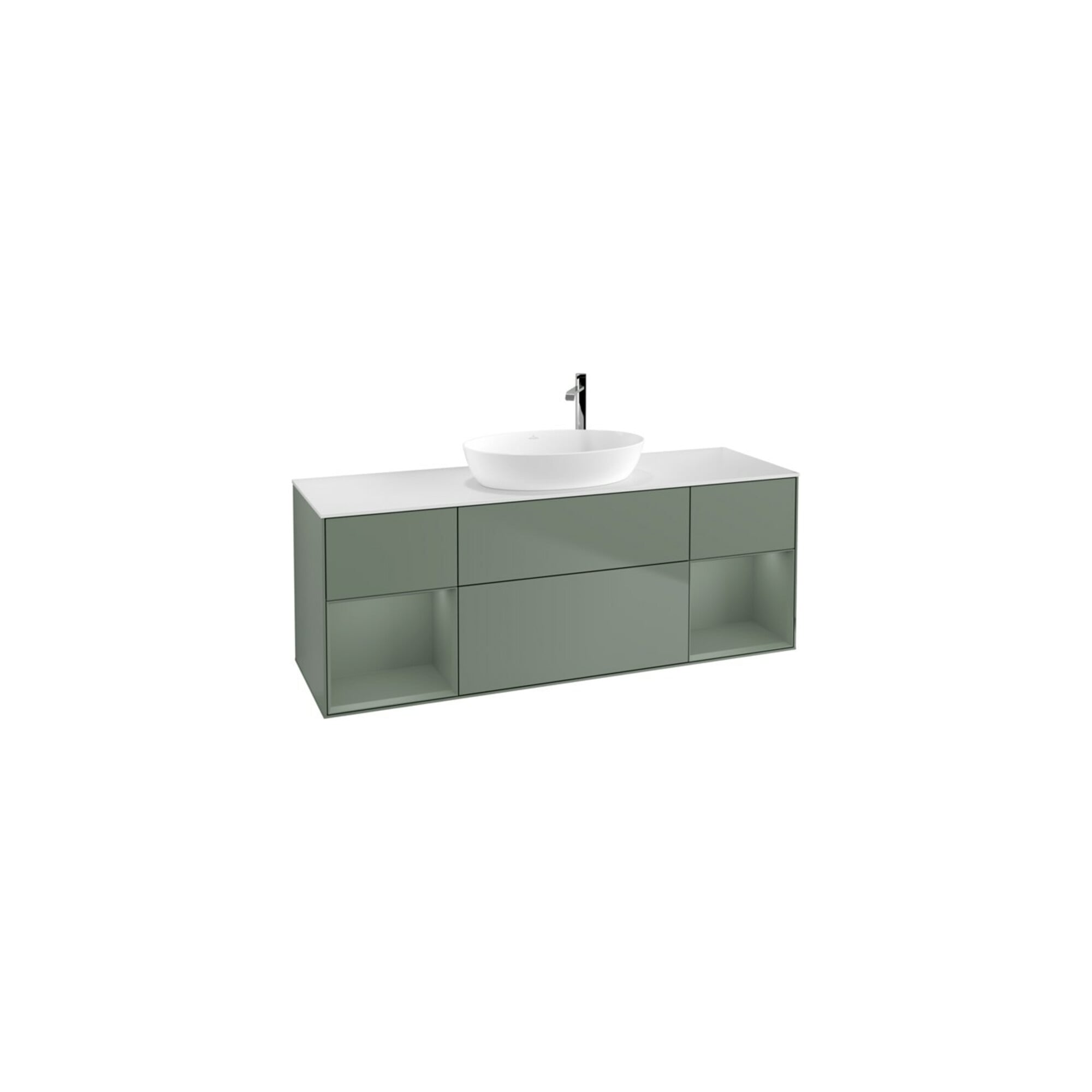 V&B Waschtischunterschrank Wandbeleuchtung Finion 160cm, Pl w m, Rg Oli. m Lac, Oli. m Lac ; Villeroy & Boch