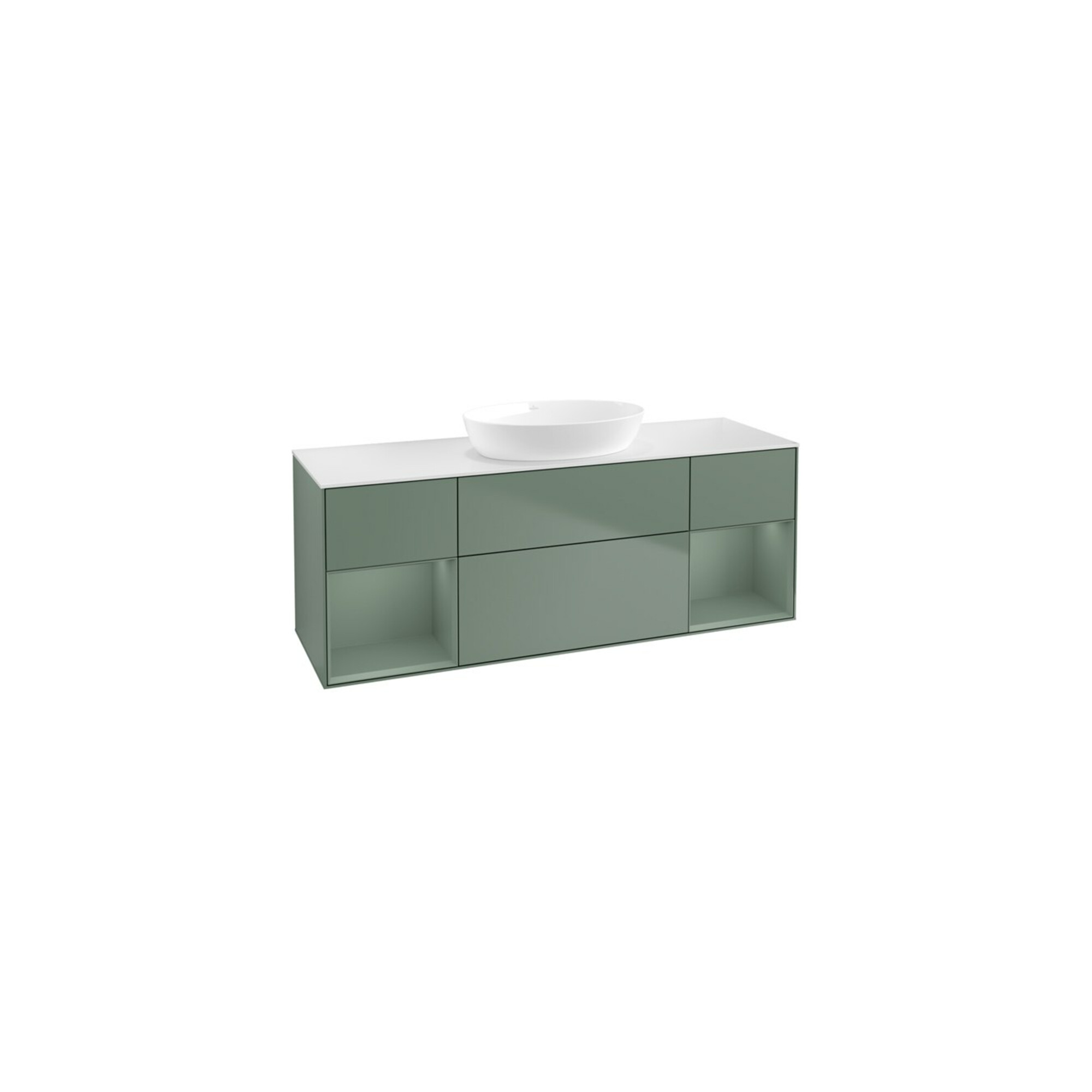 V&B Waschtischunterschrank Wandbeleuchtung Finion 160cm, Pl w m, Rg Oli. m Lac, Oli. m Lac ; Villeroy & Boch