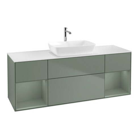 V&B Waschtischunterschrank Wandbeleuchtung Finion 160cm, Pl w m, Rg Oli. m Lac, Oli. m Lac