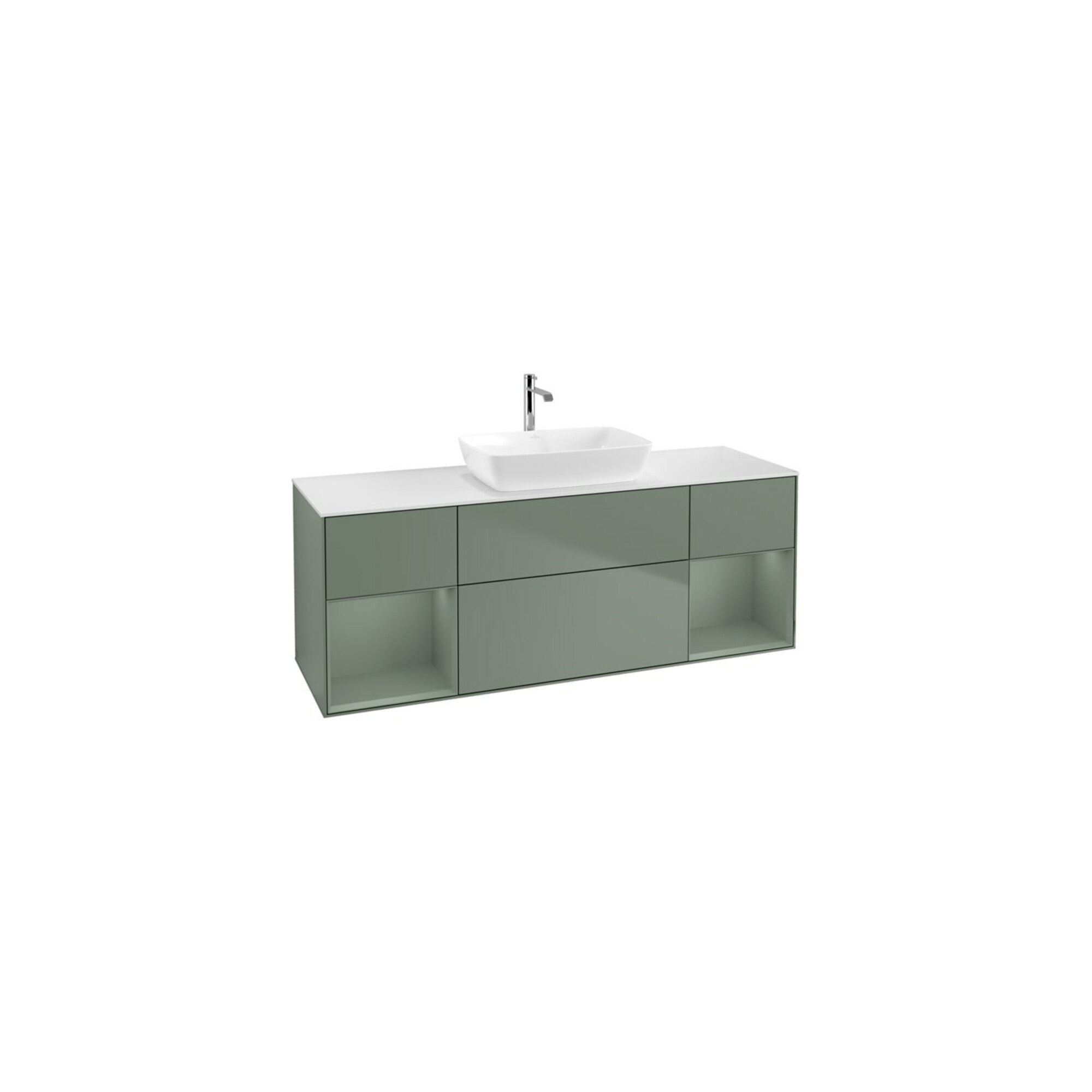 V&B Waschtischunterschrank Wandbeleuchtung Finion 160cm, Pl w m, Rg Oli. m Lac, Oli. m Lac ; Villeroy & Boch