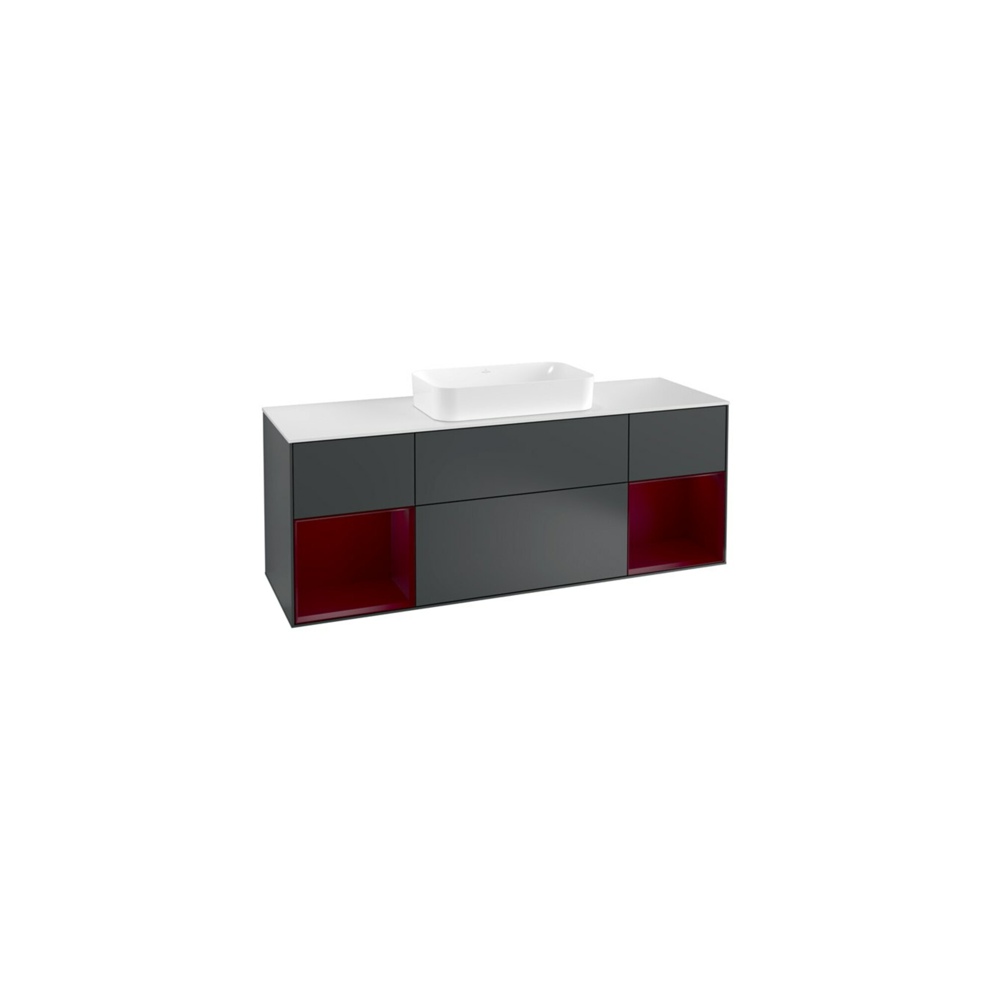 V&B Waschtischunterschrank Wandbeleuchtung Finion 160cm, Pl w m, Rg Peo m La, md bl. m Lac ; Villeroy & Boch