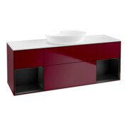 V&B Waschtischunterschrank Wandbeleuchtung Finion 160cm, Pl wh. m, Reg bla m Lac, Peo m