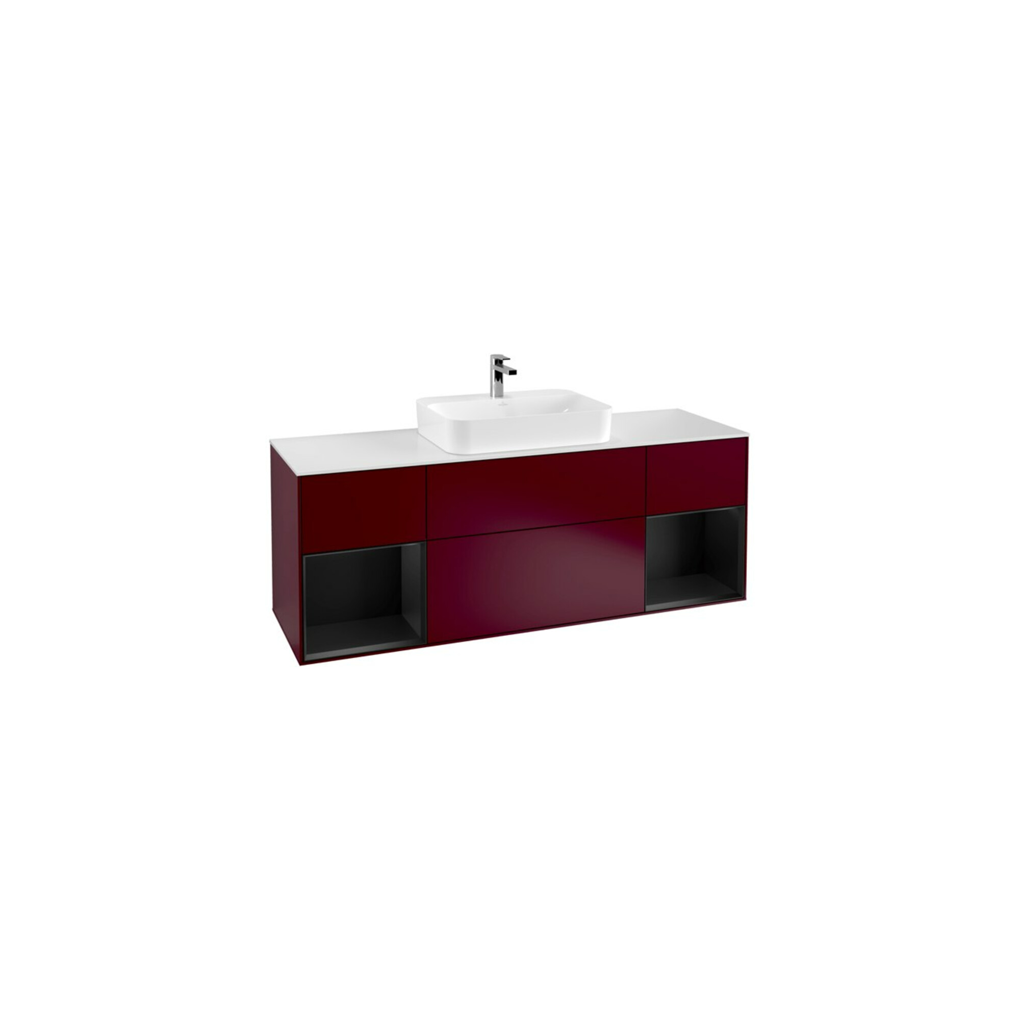 V&B Waschtischunterschrank Wandbeleuchtung Finion 160cm, Pl wh. m, Reg bla m Lac, Peo m ; Villeroy & Boch