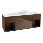 V&B Waschtischunterschrank Wandbeleuchtung Finion 160cm, Pl wh. m, Reg bla m Lac, wal ven