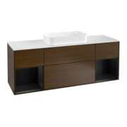 V&B Waschtischunterschrank Wandbeleuchtung Finion 160cm, Pl wh. m, Reg bla m Lac, wal ven