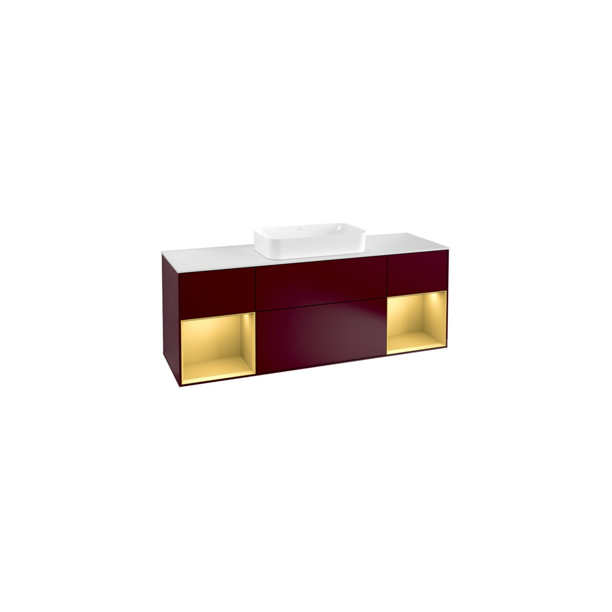 V&B Waschtischunterschrank Wandbeleuchtung Finion 160cm, Pl wh. m, Reg gol m Lac, Peo m ; Villeroy & Boch