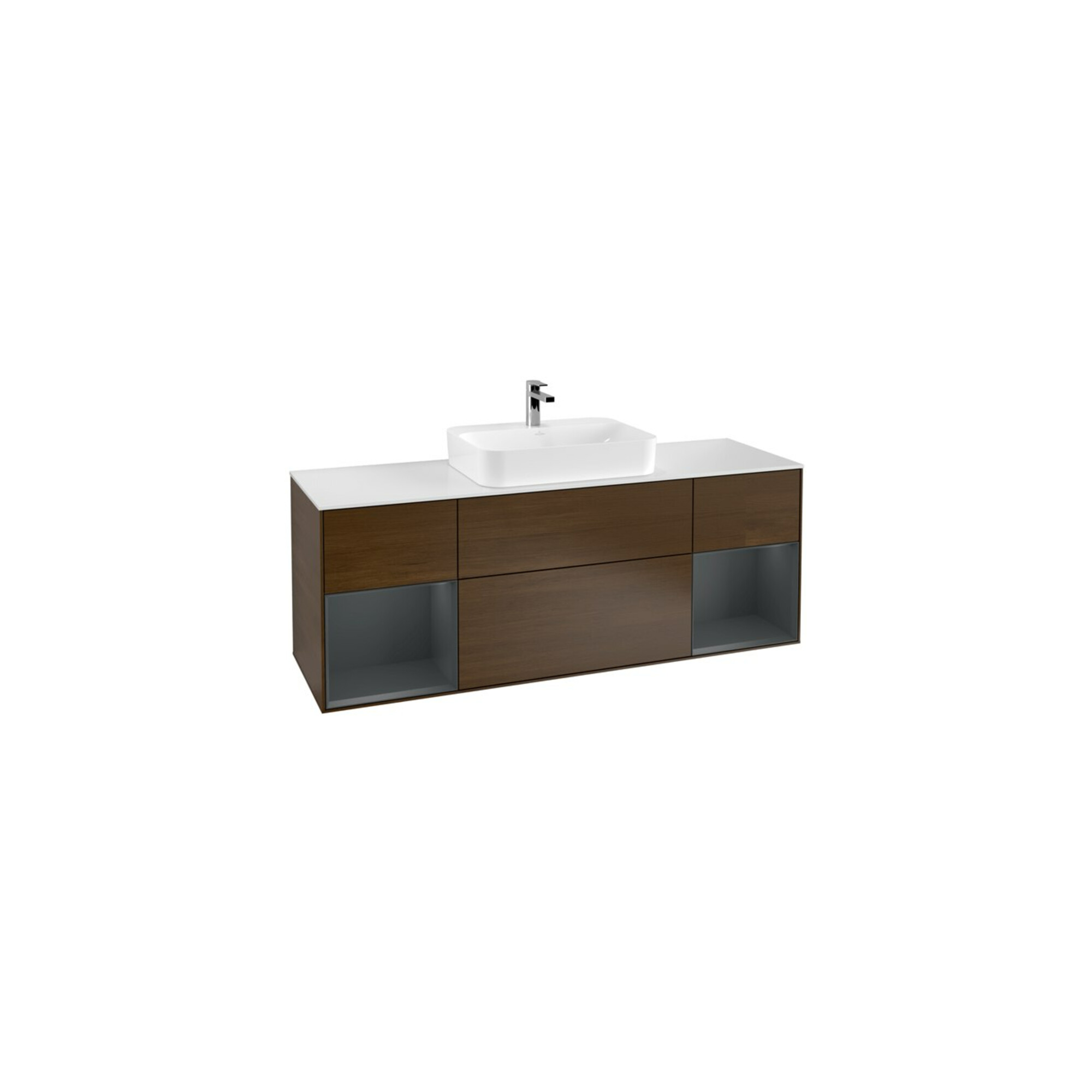 V&B Waschtischunterschrank Wandbeleuchtung Finion 160cm, Pl wh. m, Reg md m Lac, wal ven ; Villeroy & Boch