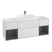 V&B Waschtischunterschrank Wandbeleuchtung Finion 160cm, Pl wh. m, Reg md m Lac, wh. m Lac
