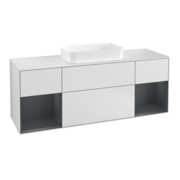 V&B Waschtischunterschrank Wandbeleuchtung Finion 160cm, Pl wh. m, Reg md m Lac, wh. m Lac