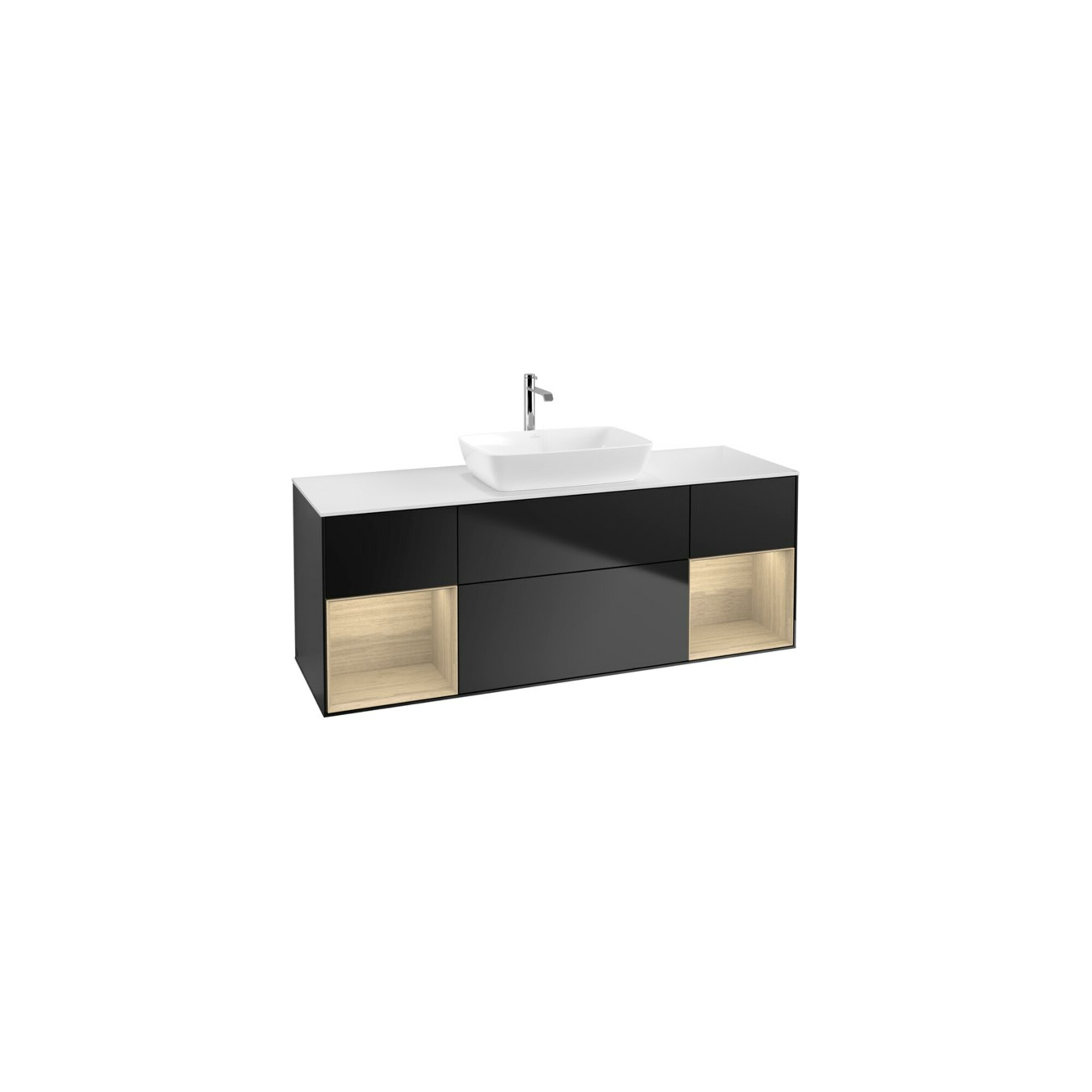 V&B Waschtischunterschrank Wandbeleuchtung Finion 160cm, Pl wh. m, Reg Oa ven, bla m Lac ; Villeroy & Boch