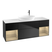 V&B Waschtischunterschrank Wandbeleuchtung Finion 160cm, Pl wh. m, Reg Oa ven, bla m Lac