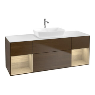 V&B Waschtischunterschrank Wandbeleuchtung Finion 160cm, Pl wh. m, Reg Oa ven, wal ven