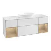 V&B Waschtischunterschrank Wandbeleuchtung Finion 160cm, Pl wh. m, Reg Oa ven, wh. m Lac