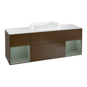 V&B Waschtischunterschrank Wandbeleuchtung Finion 160cm, Pl wh. m, Reg Oli. m Lac, wal ven