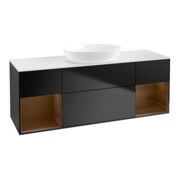V&B Waschtischunterschrank Wandbeleuchtung Finion 160cm, Pl wh. m, Reg wal ven, bla m Lac