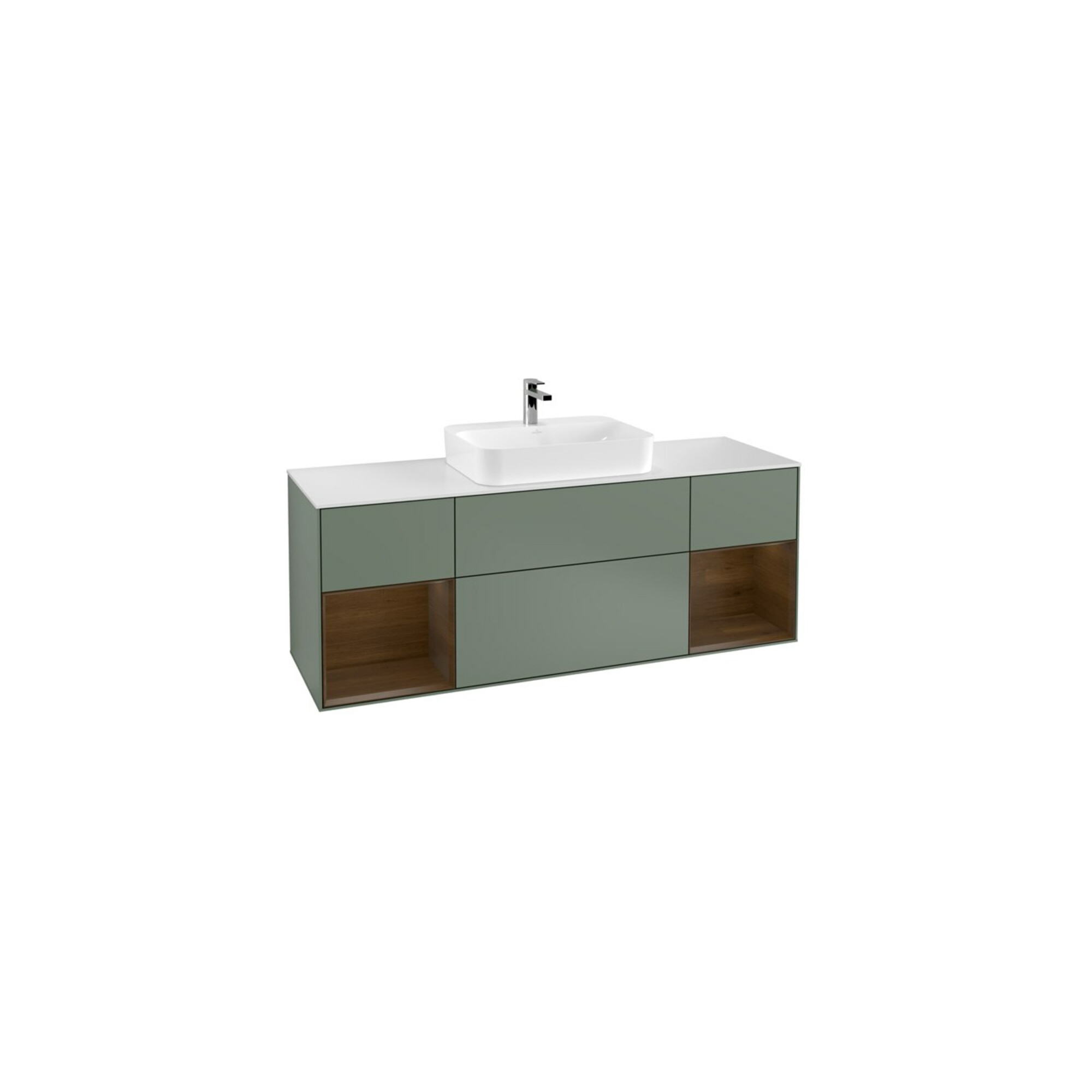 V&B Waschtischunterschrank Wandbeleuchtung Finion 160cm, Pl wh. m, Reg wal ven, Oli. m Lac ; Villeroy & Boch