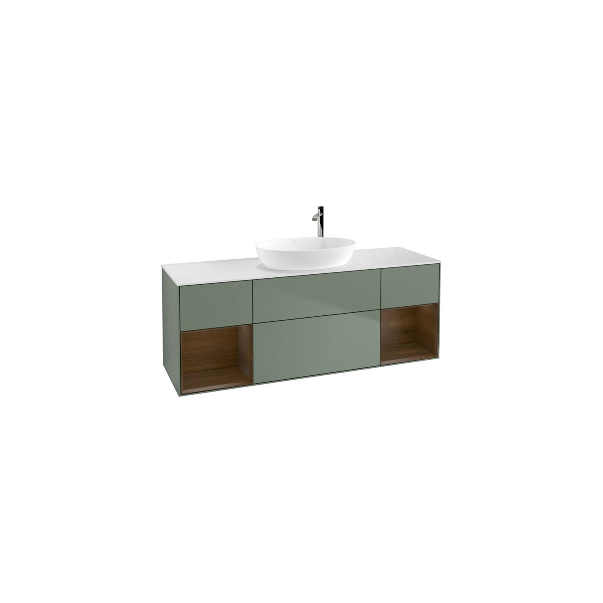 V&B Waschtischunterschrank Wandbeleuchtung Finion 160cm, Pl wh. m, Reg wal ven, Oli. m Lac ; Villeroy & Boch
