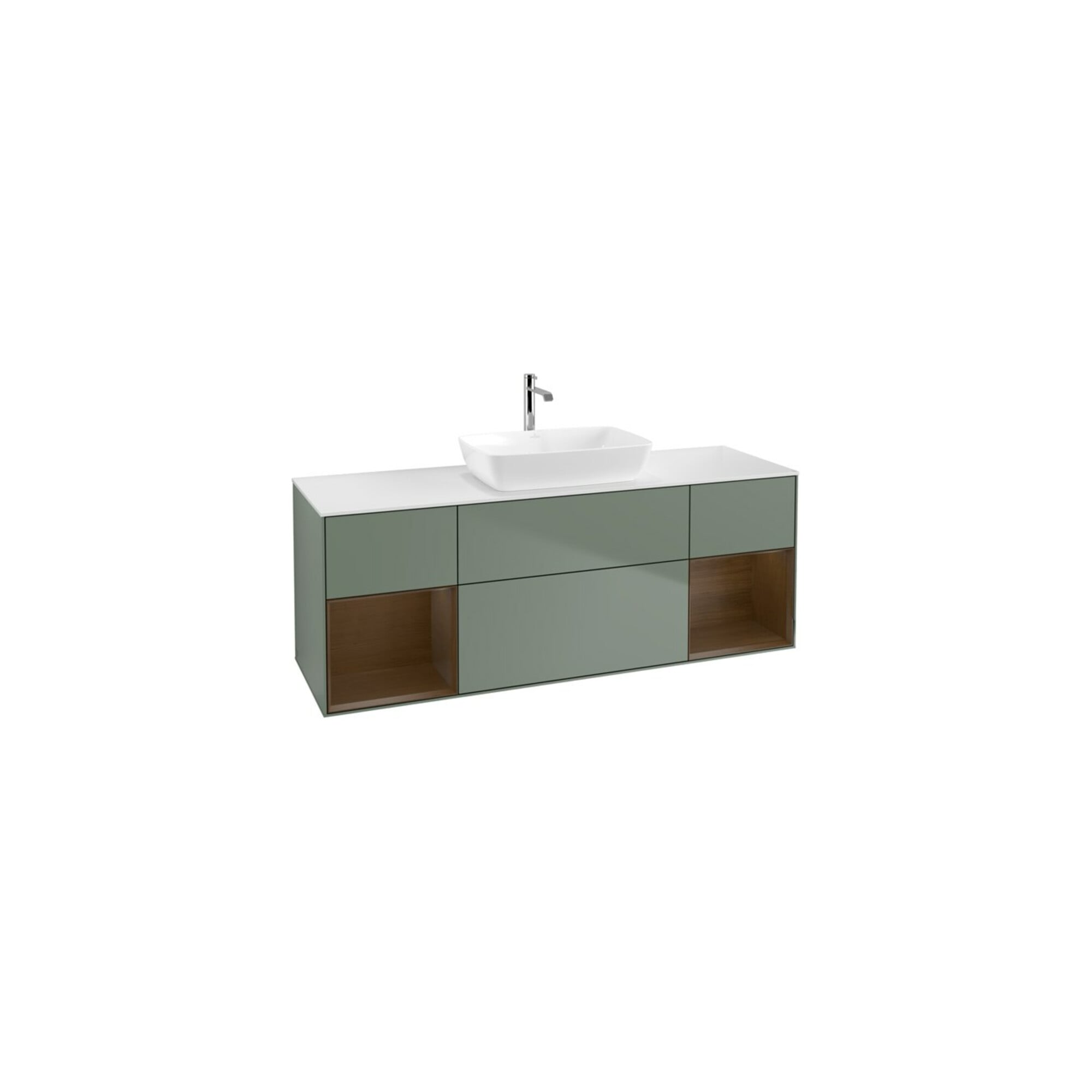 V&B Waschtischunterschrank Wandbeleuchtung Finion 160cm, Pl wh. m, Reg wal ven, Oli. m Lac ; Villeroy & Boch