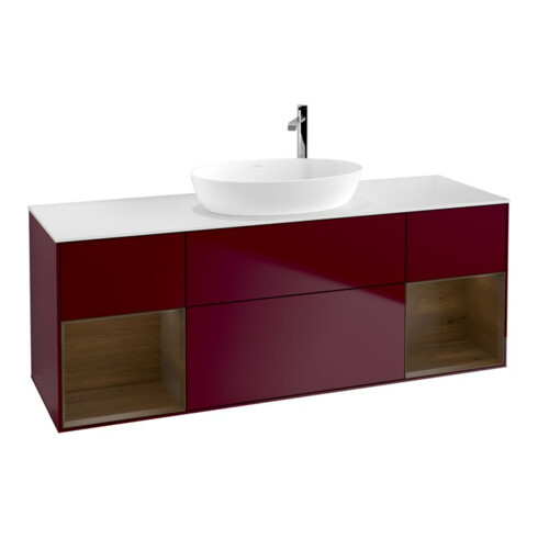 V&B Waschtischunterschrank Wandbeleuchtung Finion 160cm, Pl wh. m, Reg wal ven, Peo m