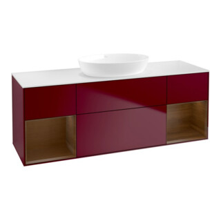 V&B Waschtischunterschrank Wandbeleuchtung Finion 160cm, Pl wh. m, Reg wal ven, Peo m