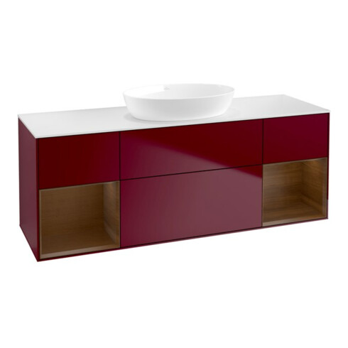V&B Waschtischunterschrank Wandbeleuchtung Finion 160cm, Pl wh. m, Reg wal ven, Peo m