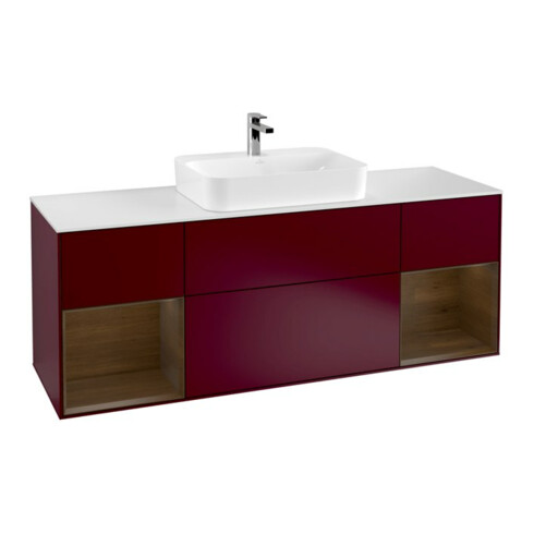V&B Waschtischunterschrank Wandbeleuchtung Finion 160cm, Pl wh. m, Reg wal ven, Peo m