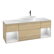 V&B Waschtischunterschrank Wandbeleuchtung Finion 160cm, Pl wh. m, Reg wh. m Lac, Oa ven