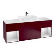 V&B Waschtischunterschrank Wandbeleuchtung Finion 160cm, Pl wh. m, Reg wh. m Lac, Peo m
